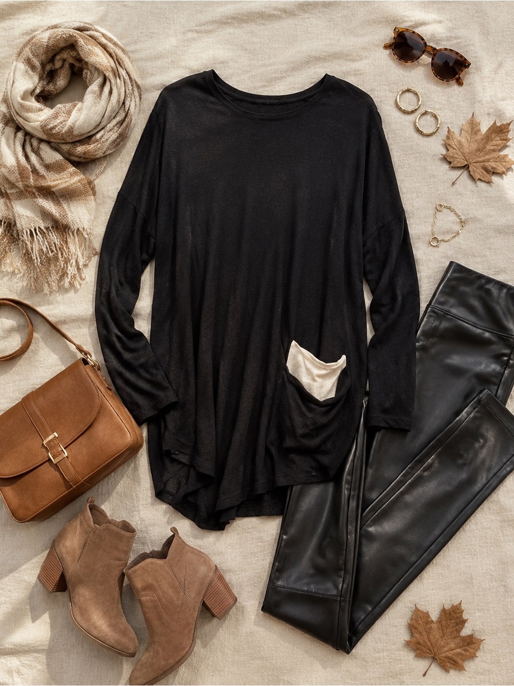 Wynne Layers Black Pull Over Long Sleeve Round Neck Sweater Size L #2060